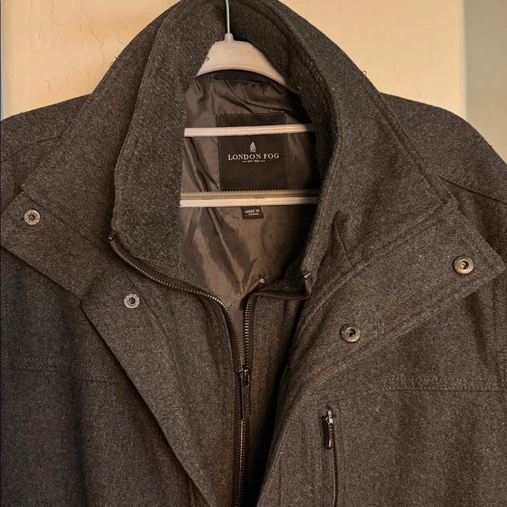 London Fog Men’s wool Charcoal coat